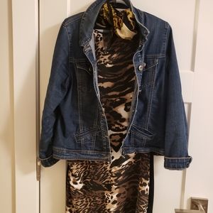 Leopard Print stretchy knee length dress